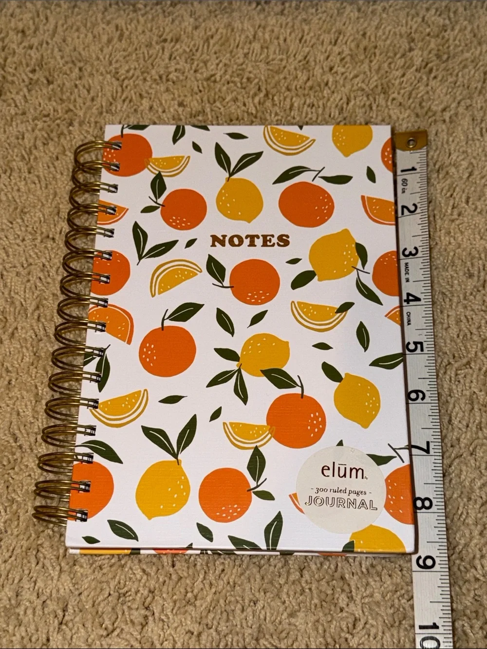 Elum Citrus Notes Spiral Journal — Orange & Yellow